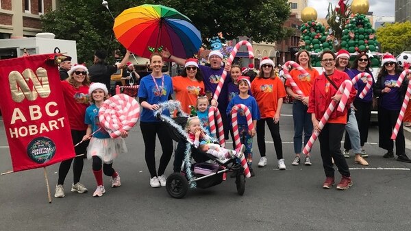 ABC Hobart employees celebrate at the Hobart Christmas Pageant