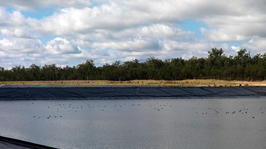 Storage pond for untreated water at a CSG site