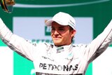Nico Rosberg celebrates winning Brazilian Grand Prix