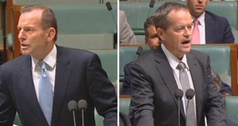 Composite of Tony Abbott and Bill Shorten