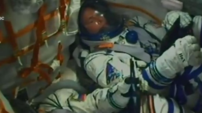 The astronauts were to dock at the International Space Station six hours after the launch.