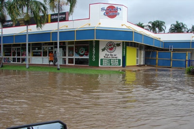 Flood waters in Katherine