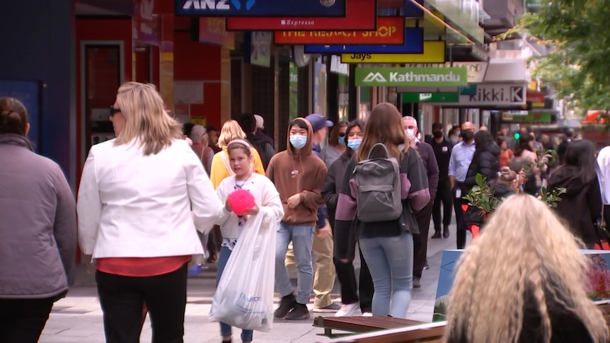 People walking in Rundle Mall