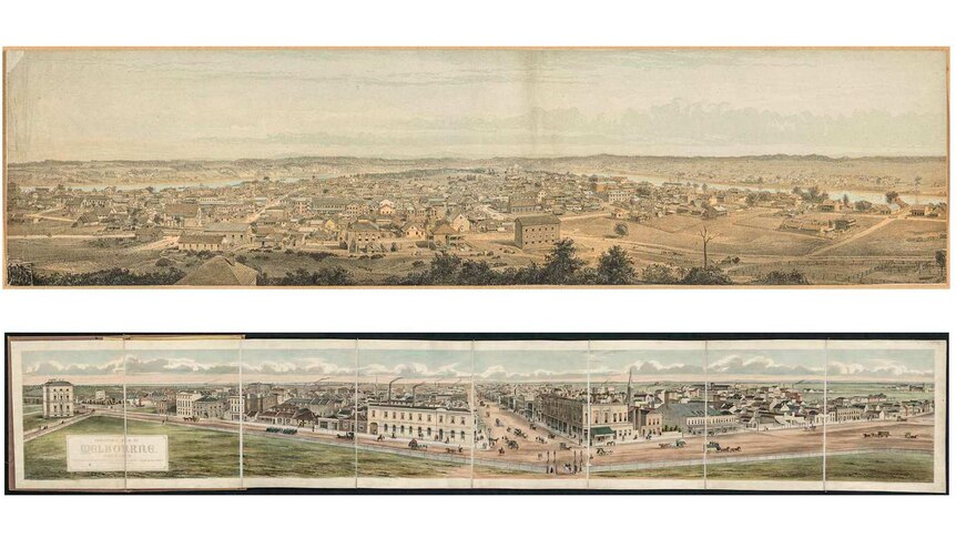 Two panoramas - Brisbane (top) and Melbourne (bottom)