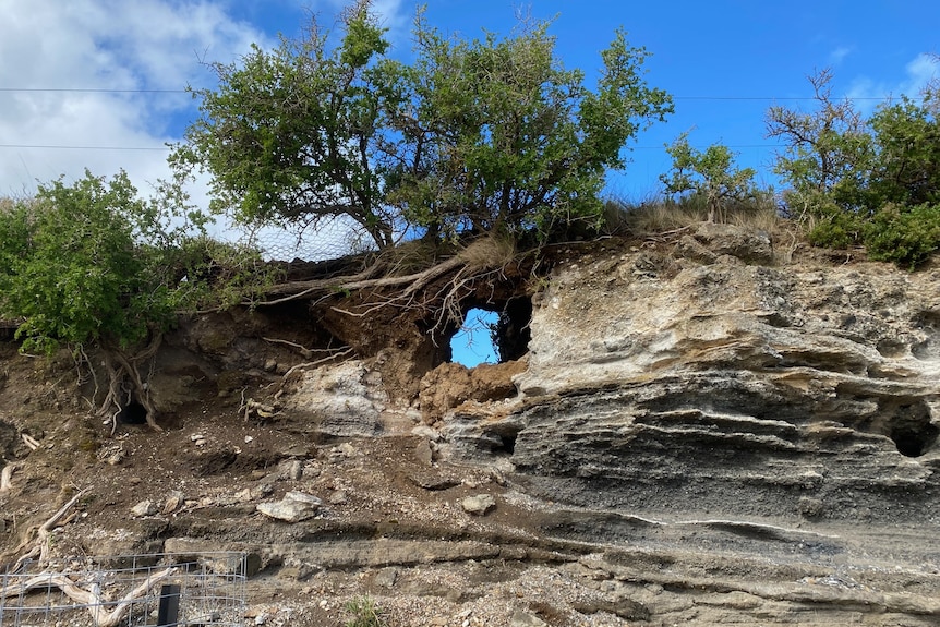 hole in volcano wall