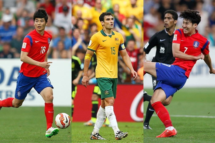 Composite of Ki Sung-yeong, Mile Jedinak and Son Heung-min