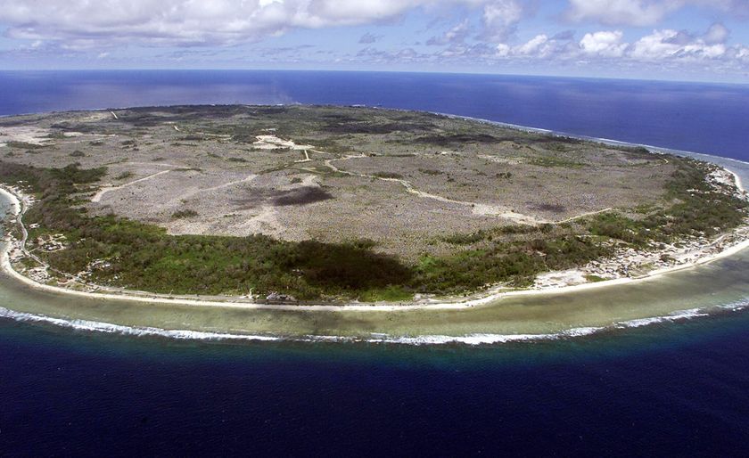 Aerial photo of the bankrupt island state of Nauru