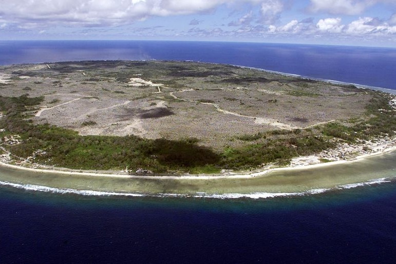 Aerial photo of the island state of Nauru (AFP: Torsten Blackwood)