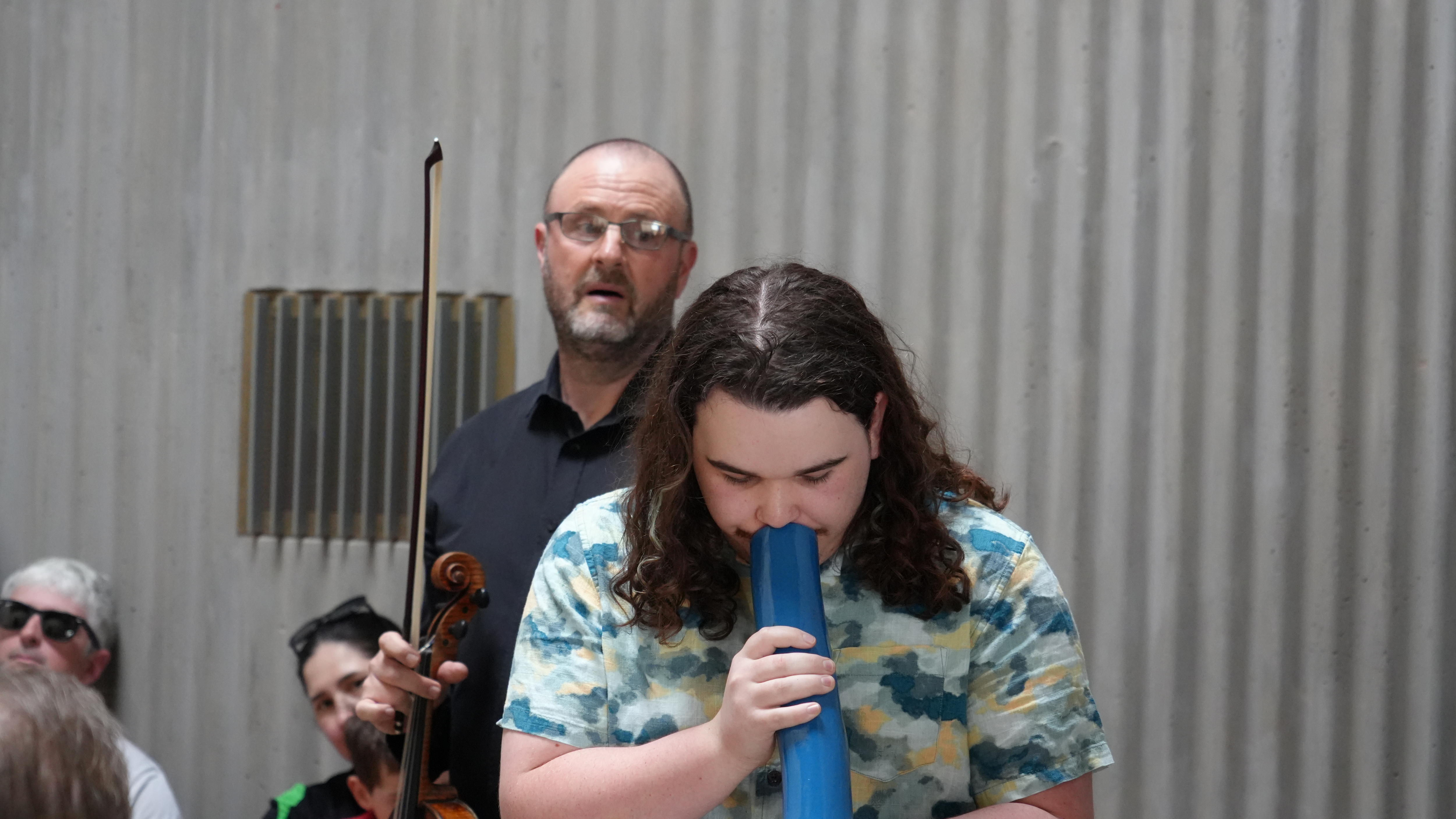 Students make music from echoes in old water tower at Cobar Sound ...