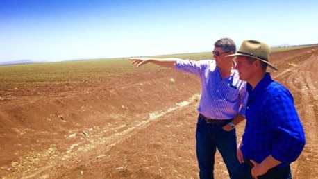 Premier Mike Baird inspects the Liverpool Plains