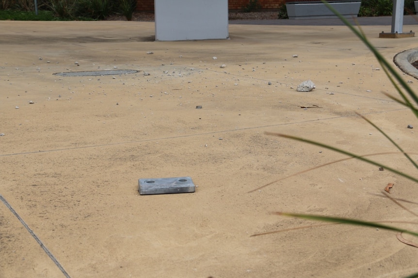 Debris from the South Road overpass.