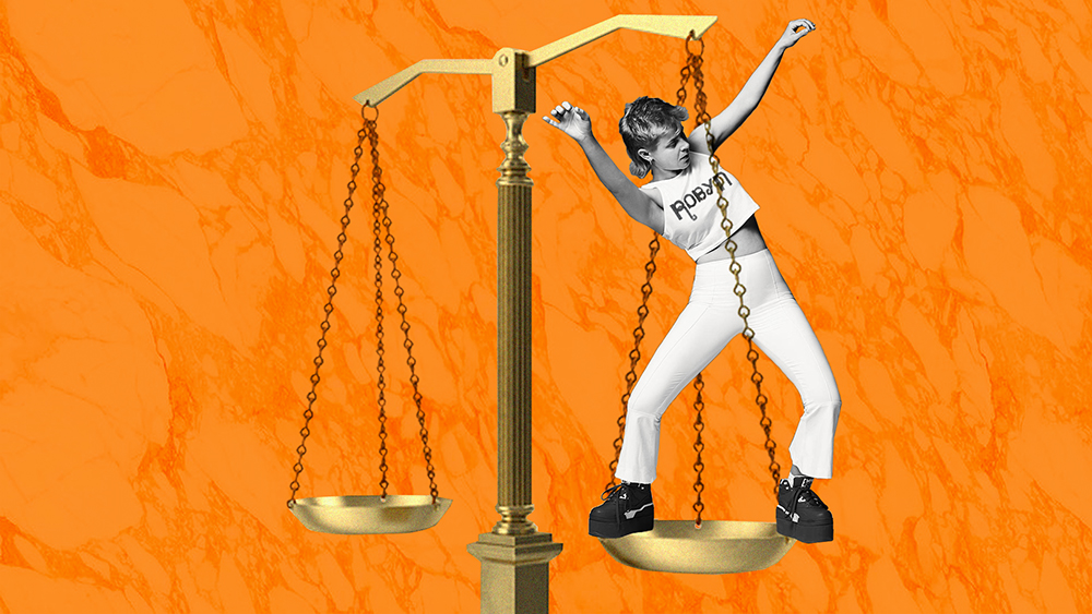 An image of Robyn standing on scales