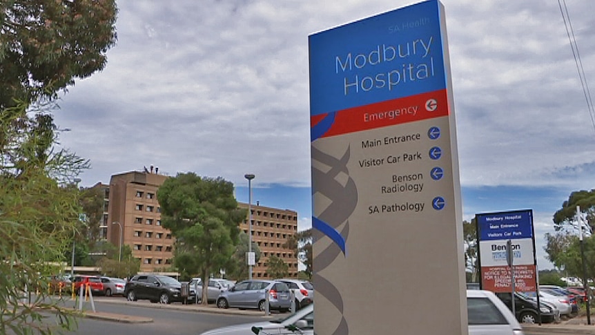 Modbury Hospital main building car park and signage