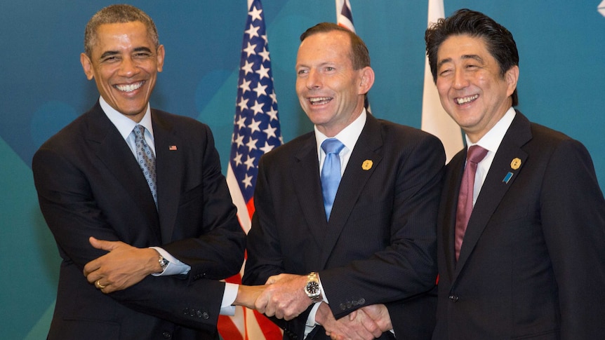Barack Obama, Tony Abbott and Shinzo Abe
