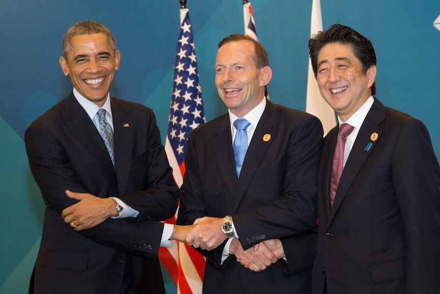 Barack Obama, Tony Abbott and Shinzo Abe