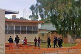 Asylum seeker students arrive for their first day at Leonora high school (file)