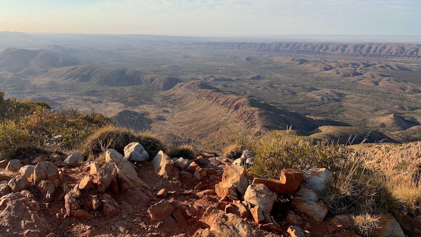 A view of the Central Australian landscape from Mount Sonder.