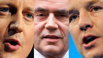 Conservative leader David Cameron, prime minister Gordon Brown, and Liberal Democrat leader Nick Clegg (AFP/Reuters)
