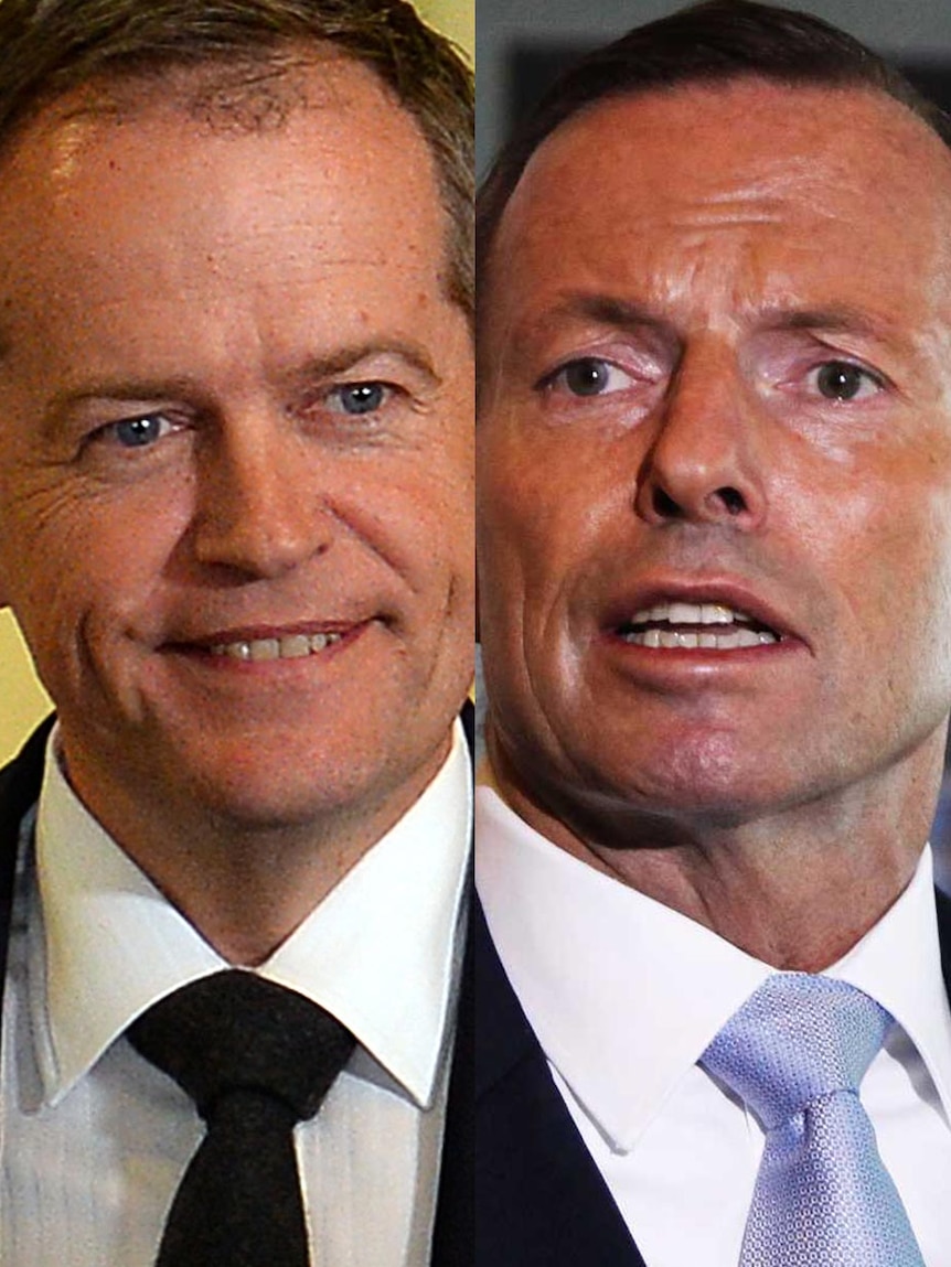 LtoR Opposition Leader Bill Shorten and Prime Minister Tony Abbott.