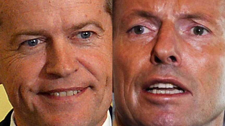 LtoR Opposition Leader Bill Shorten and Prime Minister Tony Abbott.