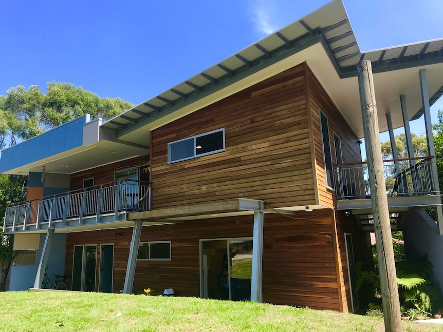 A two-storey timber school building