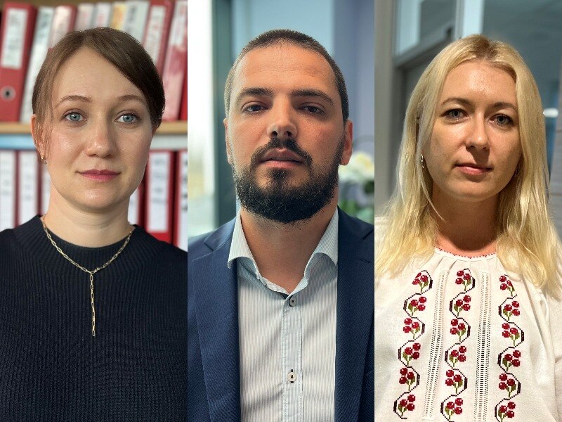 a composite image of three Ukrainian mental health experts
