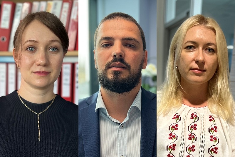 a composite image of three Ukrainian mental health experts