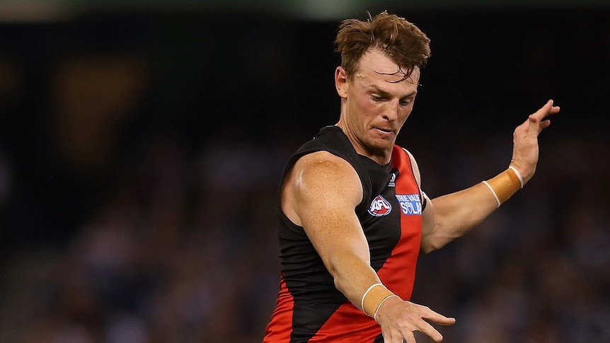 Telling the truth ... Brendon Goddard kicks ahead during the clash with the Cats