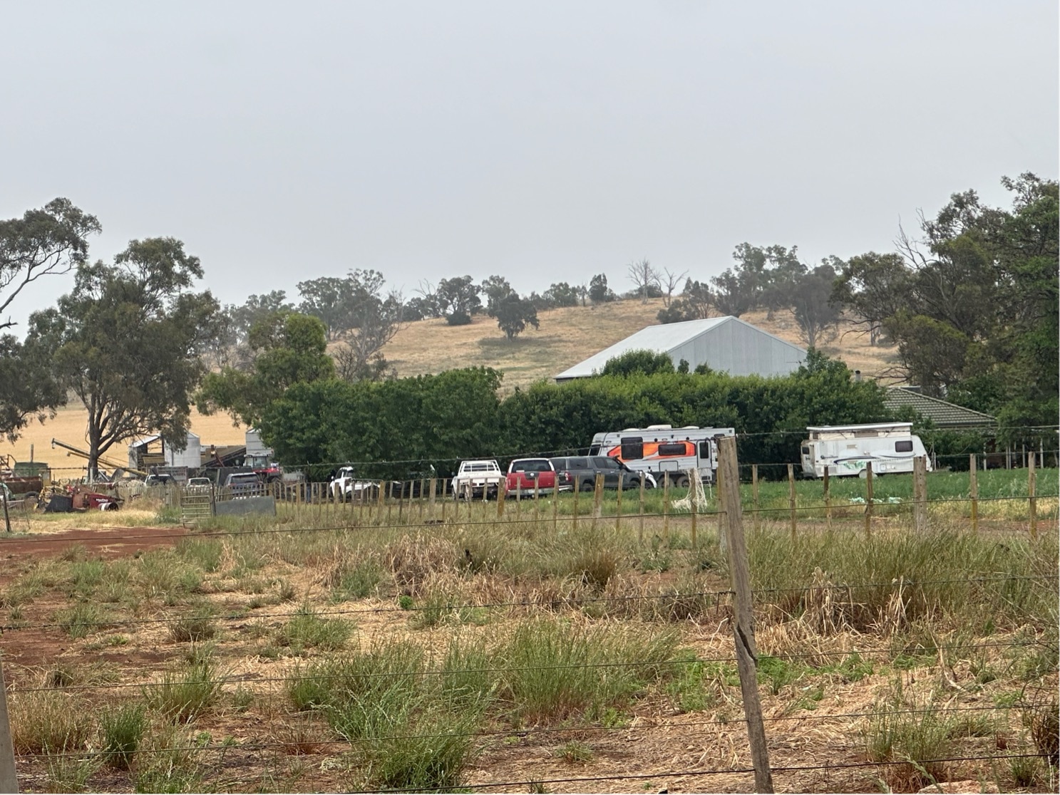 A long distance phot of a farm in regional Victoria.