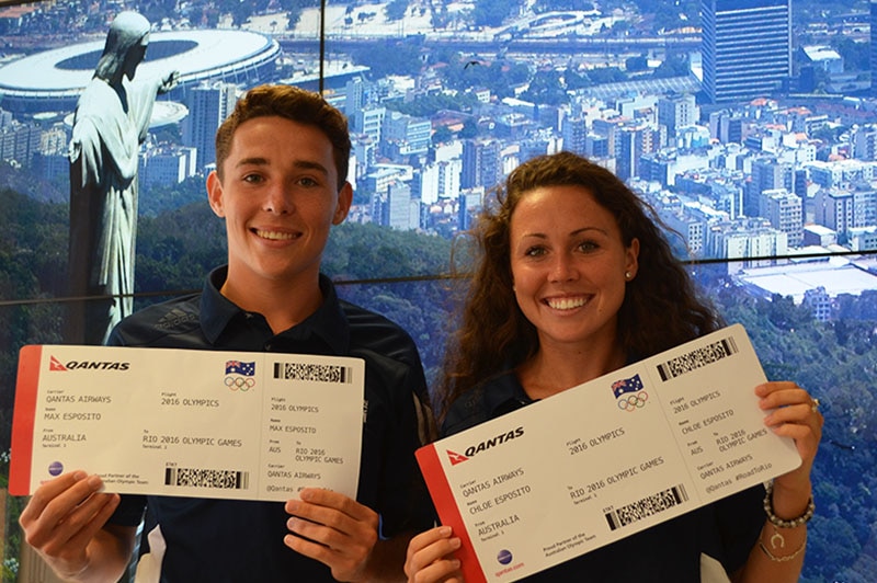 Max and Chloe Esposito hold their tickets to the 2016 summer Olympics