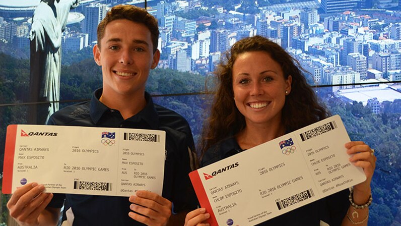 Max and Chloe Esposito hold their tickets to the 2016 summer Olympics