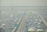Beijing traffic in heavy smog