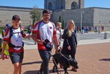 Private Liam Haven and his guide dog Omen were accompanied on the charity walk by a team from Soldier On.