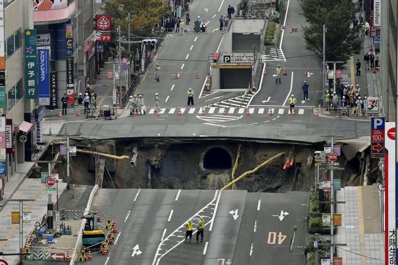 Sinkhole Fukuoka Japan