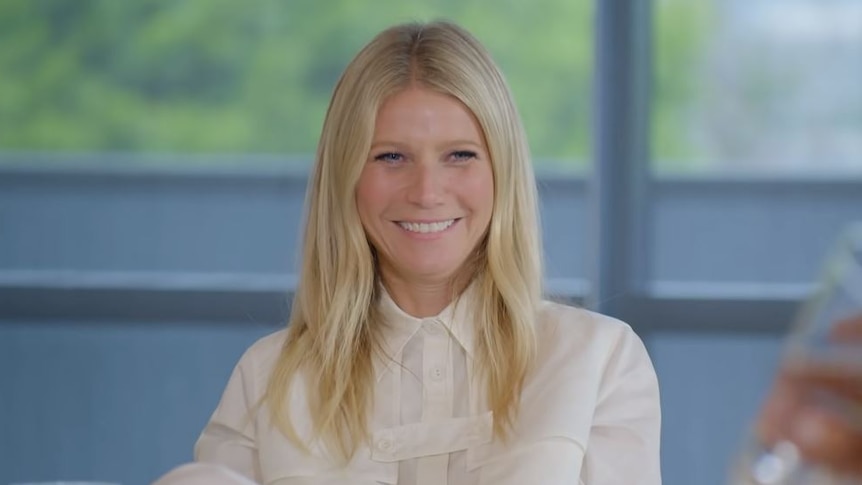 Gwyneth Paltrow smiles in a still image taken from the The Goop Lab promotional trailer.