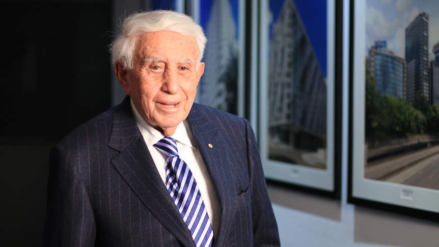 Harry Triguboff in his Sydney office in August 2022, in an interview with Nassim Khadem.