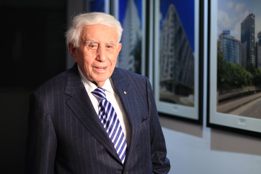 Harry Triguboff in his Sydney office in August 2022, in an interview with Nassim Khadem.