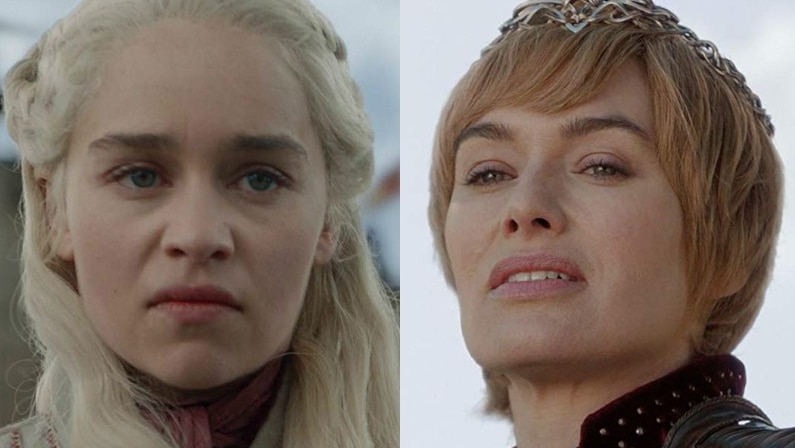 A Daenerys and Cesei staring at each other from HBO's Game of Thrones.