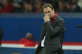 Socceroos manager Holger Osieck looks dejected during the friendly between France and Australia.