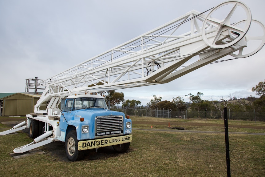 The heavy duty truck at Mt Pleasant Observatory is used alongside the large 26 metre tall telescope to reach new heights.