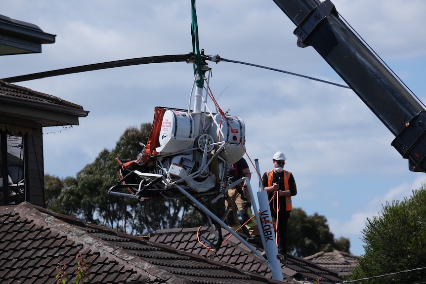 A helicopter crashed onto the roof of a house