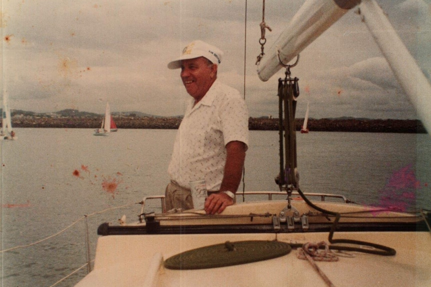 Noel Patrick aboard a yacht, date and location unknown.