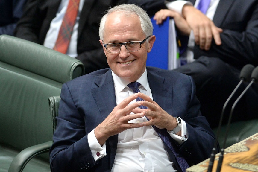 Malcolm Turnbull during his first Question Time as PM