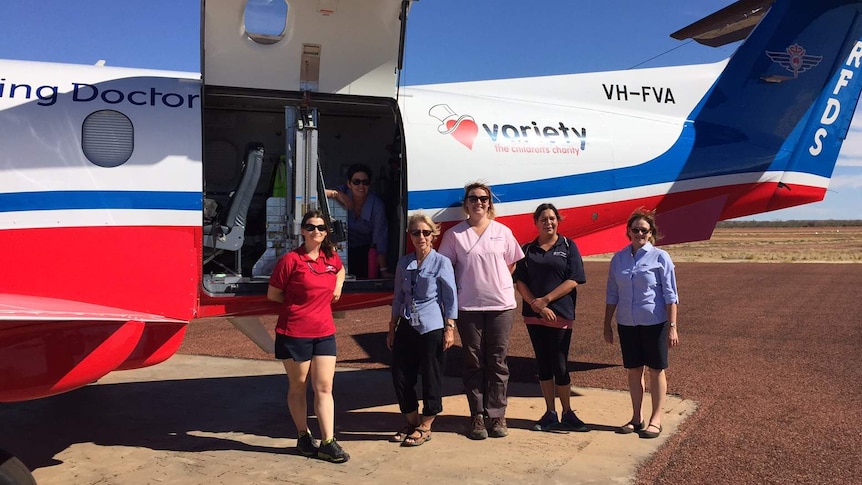 The Royal Flying Doctor Service team land in Oodnadatta for the Women's Healthy Living Day