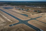 aerial photo of airport runways