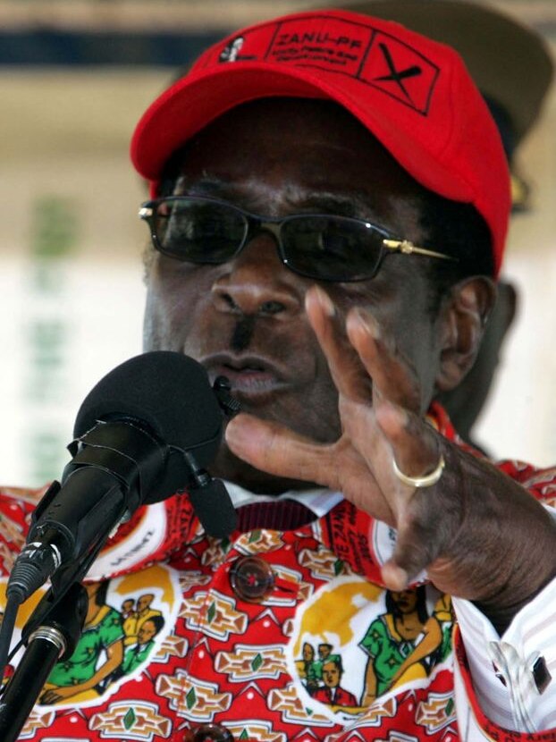 Zimbabwean President Robert Mugabe addresses supporters