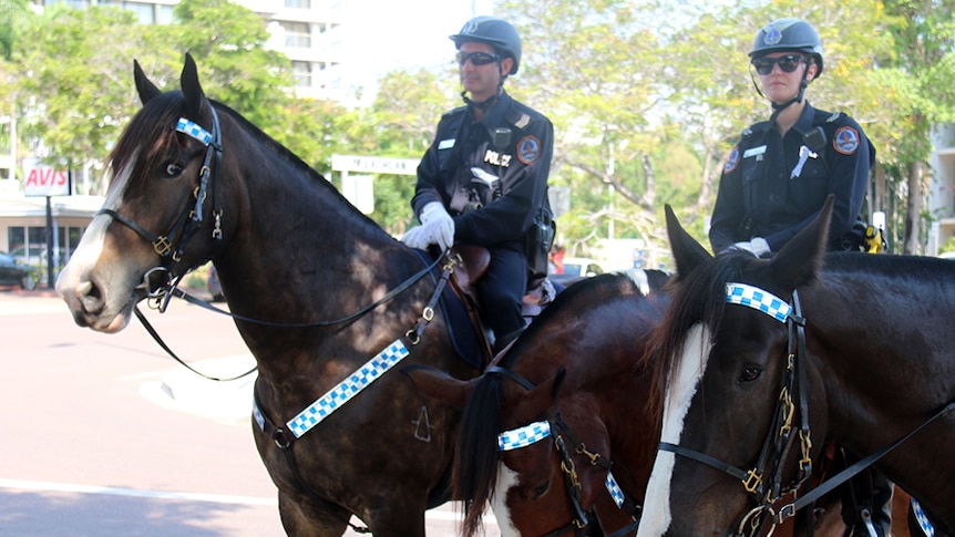 Mounted police joined the commemoration of fallen officers