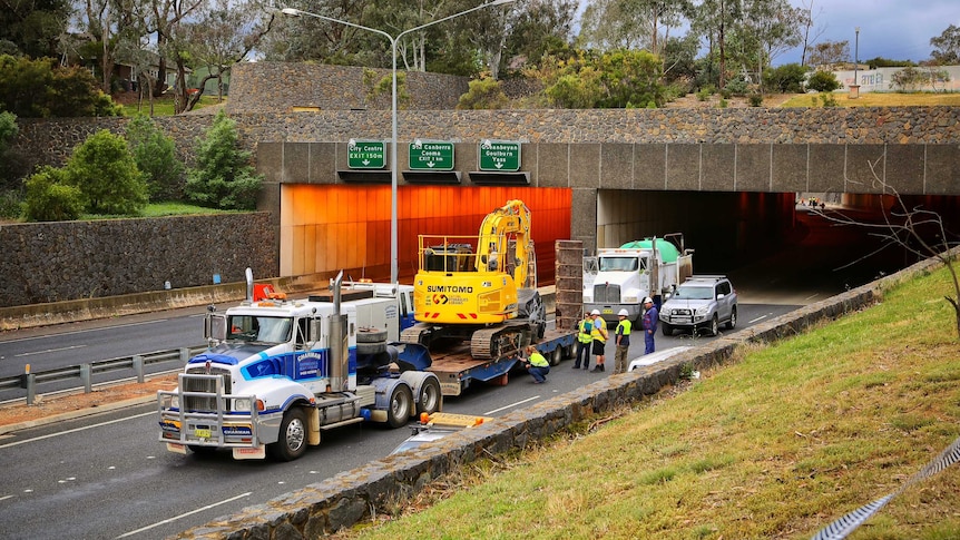 The truck after being removed from the Acton tunnel