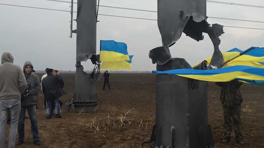 Ukraine electricity pylons 'blown up' according to senior police officer