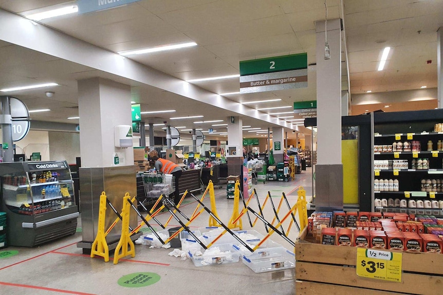 Supermarket roof leaking.